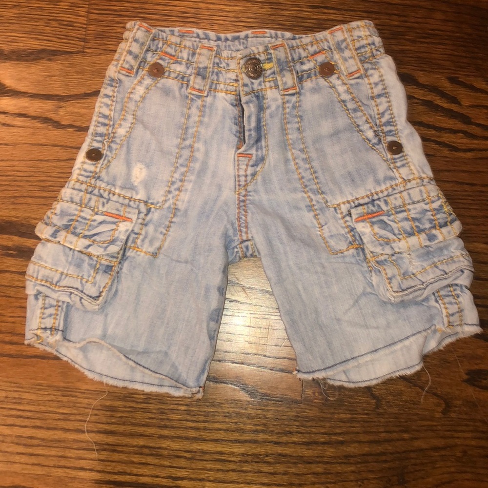 Kids True Religion denim cargo shorts